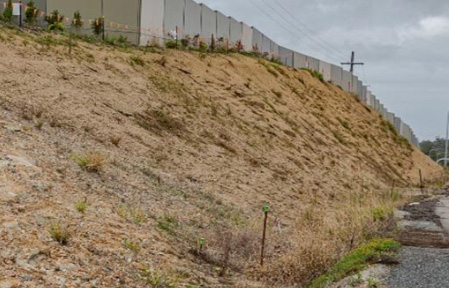 before envirostraw applied to slope
